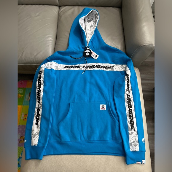 NWT - AAPE by A Bathing Ape (BAPE) Logo Tape Hoodie - Men XL/Women XXL - Picture 4 of 11